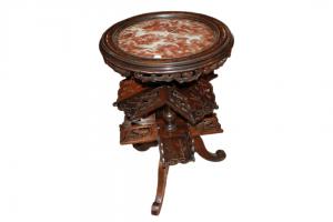 Tavolino da fumo Francese di Gusto Orientale del 1800 in noce