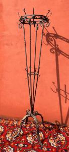 Rare wrought iron coat rack