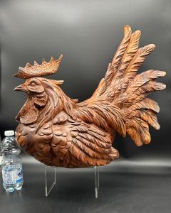 Scultura in legno "Gallina" - Primo '900