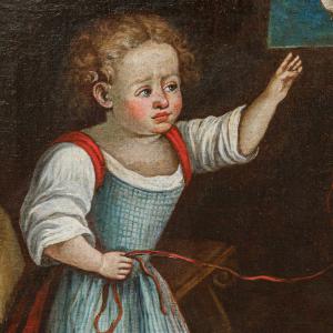 XVII secolo, Bambina che gioca con uccellino - Foto 5