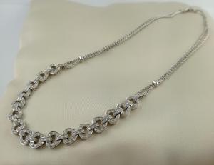 COLLANA ORO BIANCO E DIAMANTI ANNI 80