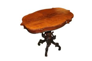 Kleiner Biedermeier-Tisch aus Mahagoni und Mahagonifurnier, Mitte des 19. Jahrhunderts