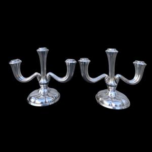 Pair of three-light candelabra. Germany. Eschwege manufacture.