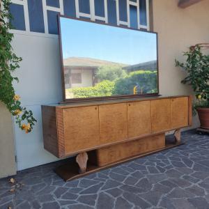 1940s/50s Art Deco sideboard in thuya burl and maple wood with mirror - Foto 7