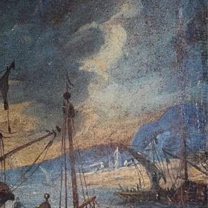 Capriccio veneto con imbarcazioni nel porto, XVIII secolo - Foto 5