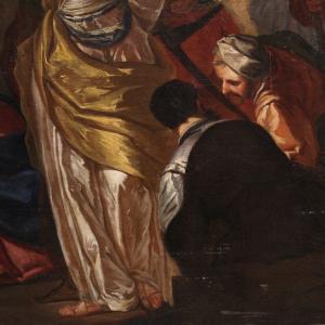 Grande dipinto veneziano del XVI secolo, Cristo e l’adultera - Foto 10