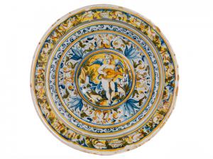 Large display plate. Savona, 16th century.