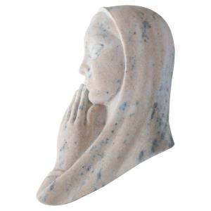 Scultura religiosa Art Déco in marmo rosa PREZZO TRATTABILE