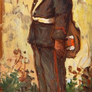 Giovanni Bartolena "Soldier", oil on panel, 1920s/1930s - Foto 6