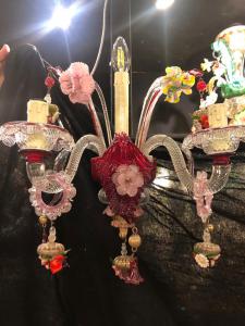 Wandleuchte aus Muranoglas mit 3 Flammen