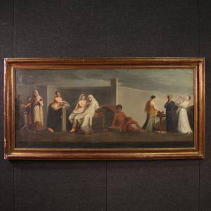 Antico dipinto francese Le Nozze Aldobrandini del XIX secolo