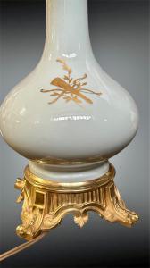 Coppia di Lampade da Tavolo in Porcellana Celadon e Bronzo Dorato – XIX secolo - Foto 6