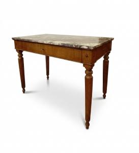 CONSOLLE CON MARMO FIOR DI PESCO NAPOLEONE III META' XIX SECOLO 