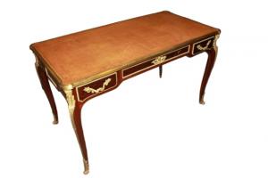 Scrivania Francese scuola François Linke Stile Luigi XV in Legno di Mogano