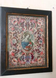 Reliquiario antico con reliquie ,lavorazione monacale XVIII secolo canavet paer-roules