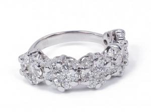18k gold Riviera ring with brilliant cut diamonds (2.56 ct total)