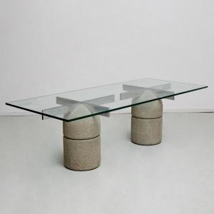 Tavolo da sala di design Offredi Giovanni, Produzione Saporiti, 1973, Offredi Giovanni designer dining table, produced by Saporiti, 1973.