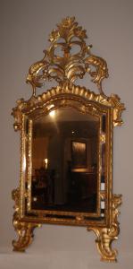 Spettacolare specchiera italiana del 1700 dorata foglia oro