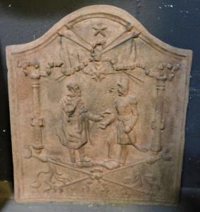 P247 - Cast iron fireplace back plate, 19th century, dimensions cm W 50 x H 58