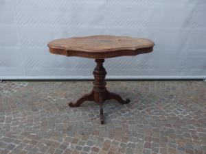 TAVOLINO A BISCOTTO IN NOCE STILE LUIGI FILIPPO EPOCA 800