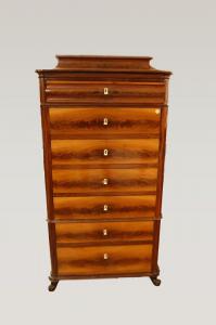 Semanal antigo de 1800 Biedermeier em pena de mogno louro