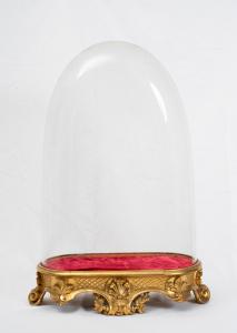 Ancienne cloche napolitaine style Luigi Filippo avec socle en bois doré et sculpté. Période XIXe siècle.