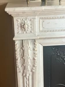 Carrara white marble fireplace from France with reducer
