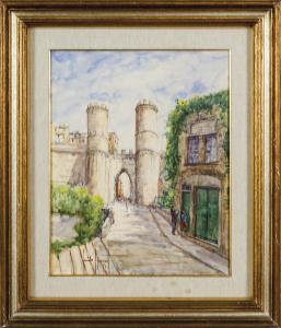 Guido Hanset (Genoa 1910 1992) Porta Soprana, watercolor