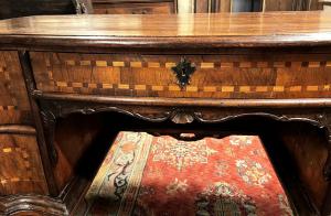 TAV346 - Walnut inlaid writing desk, 18th/19th Century, Dimensions W 130 x H 80 x D 60 - Foto 6