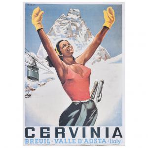 Pôster de Cervinia dos anos 50 - SN -