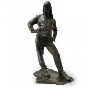 The Dockworker Of Antwerp After Meunier Bronze Male Figure