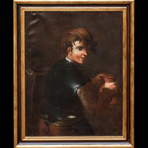 Cerchia di Antonio Amorosi (Comunanza, 1660 – Roma, 1738), Ritratto di giovane popolano