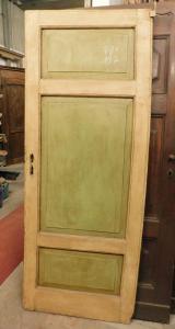 pte120 - Einfache lackierte Tür aus dem 19. Jahrhundert, zu restaurieren, Maße: B 78 cm x H 197 cm