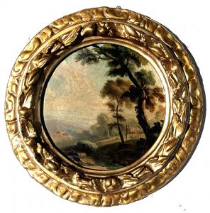 oil painting on cardboard, signed on the back: Bogino Pietro