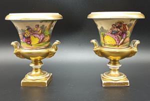 PAIR OF PARIS PORCELAIN VASES 19TH CENTURY