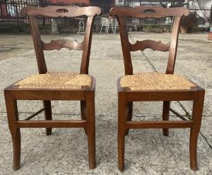 Pair of walnut wood chairs