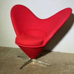 Verner Panton Heart Cone armchair, red, 1970s. Design icon.