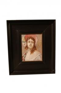 Oil painting on panel "Portrait of a Woman" from the 1800s