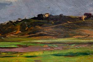 Lorenzo Delleani, “Hilly Landscape”, oil on panel, 1887 - Foto 6
