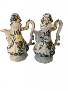 Coppia di caffettiere in maiolica , manifattura Antonibon , XVIII secolo VENDUTE