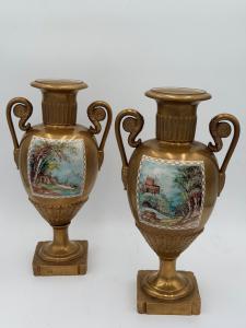 LIMOGES - PÄRCHEN GOLDENE BLATT VASEN