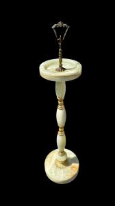 Alabaster and brass ashtray.
