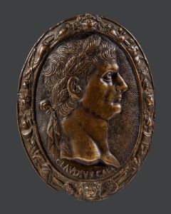Placchetta in bronzo rappresentante il profilo dell'Imperatore Claudio Venezia inizio XVII secolo