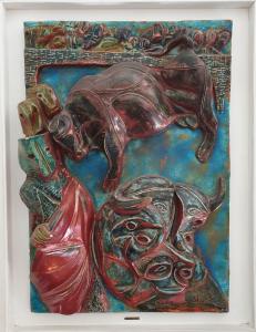 Carlo Zauli. Pingentes de azulejos "Signos do Zodíaco: Áries, Touro".