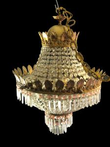 Kristallballon-Kronleuchter, erste Hälfte des 20. Jahrhunderts