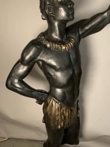 Scultore veneziano (XIX secolo) - Moro reggi torcia. - Foto 7
