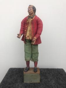 Krippenfigur aus Terrakotta, die einen Bauern darstellt. Neapel.