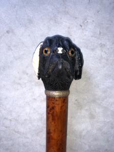 Cane cane head knob cane made of ebony. Malacca shaft.