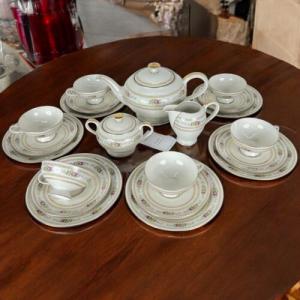Antigo serviço de chá completo para 6 pessoas em porcelana alemã Bavaria Thomas