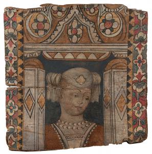 Porträt einer Adligen, Tempera auf Holz, Cremona